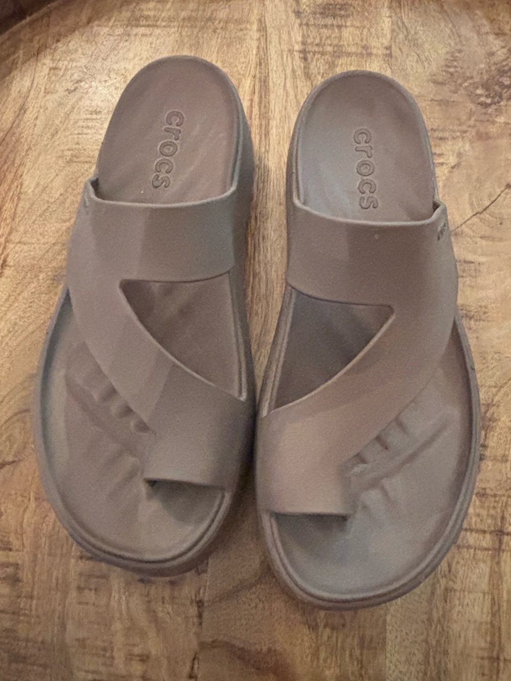 CROCS Truffle Brown Slide Sandals - Picture 5 of 5